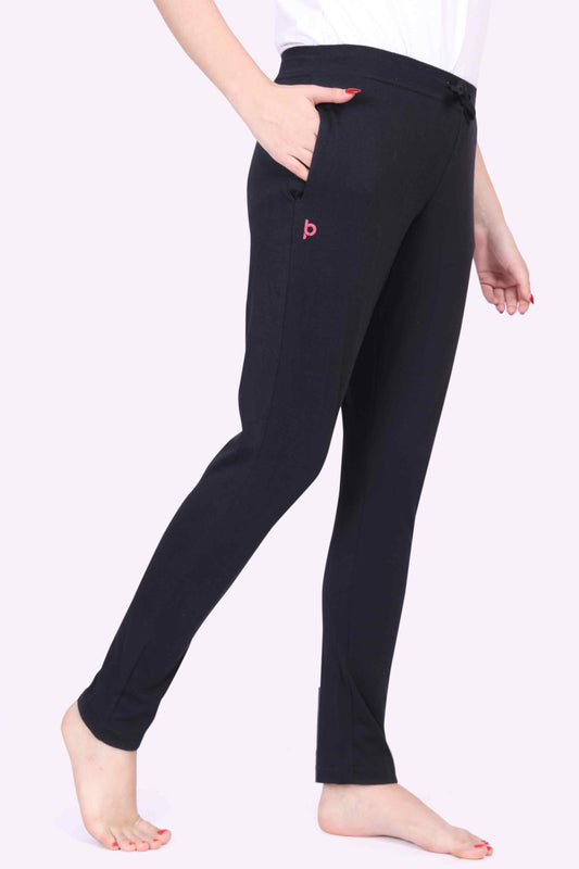 Women Stylish Black Color Yoga - Jogger Track Pants