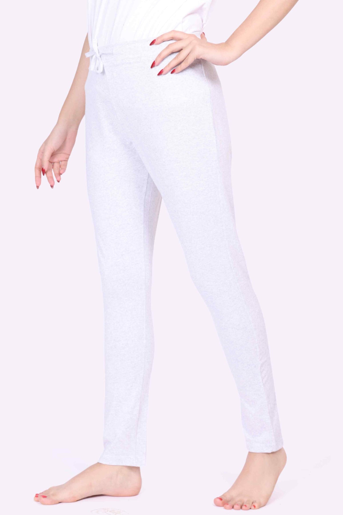 Women Winter Ecru Melange Yoga - Jogger Track Pant