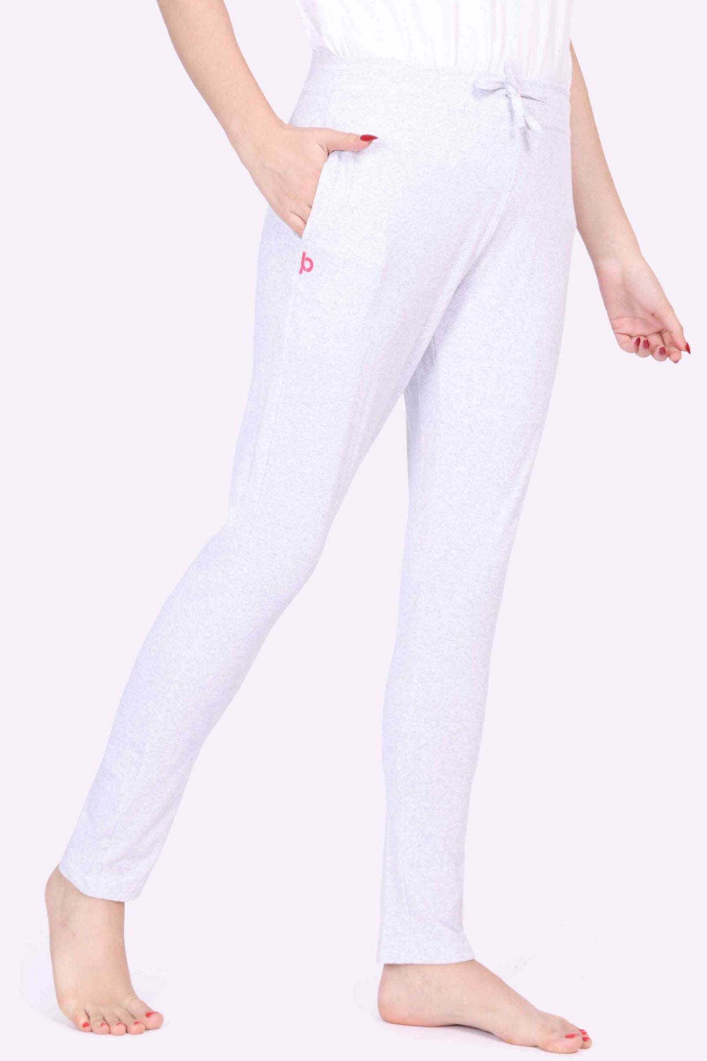 Women Winter Ecru Melange Yoga - Jogger Track Pant